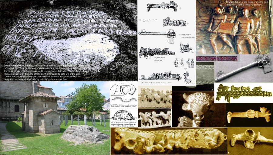 Trebopala ou Croio Teutático de Celanova, e promptema da intronización, amosando a unidade organizativa do clero galaico e a unidade de culto.