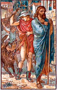 Hermes e Zeus viaxeiros