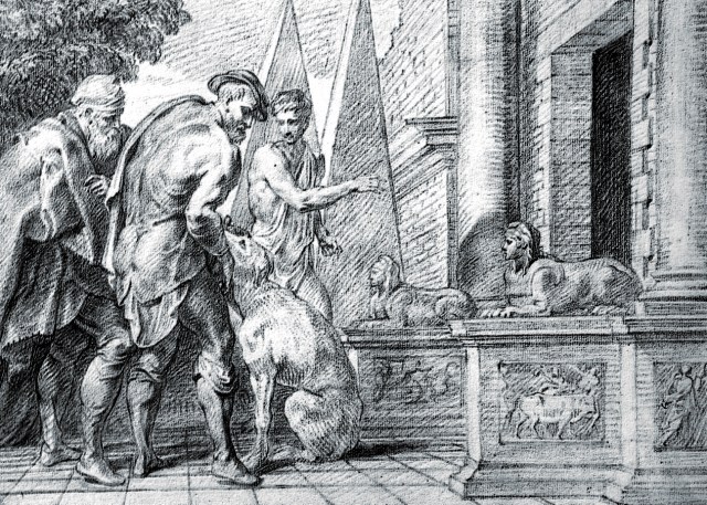 ulises reconocido polo seu can