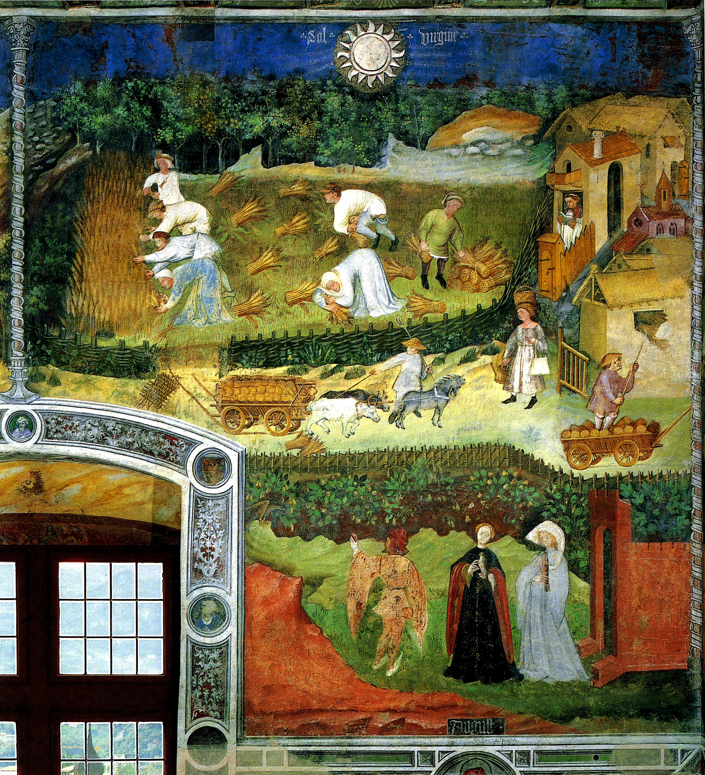 Agosto. Ciclo dei mesi. Mestre Wenceslao, c. 1400. Castello del Buonconsiglio, Trento.